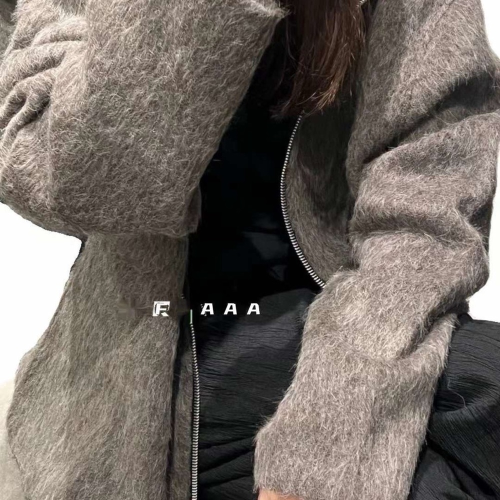 Fuzzy Mohair Gray Jacket Unisex
